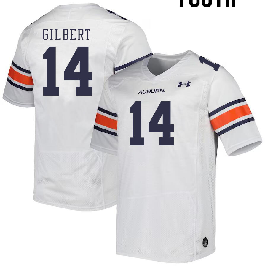 Youth #14 Marquise Gilbert Auburn Tigers College Football Jerseys Stitched-White - Click Image to Close